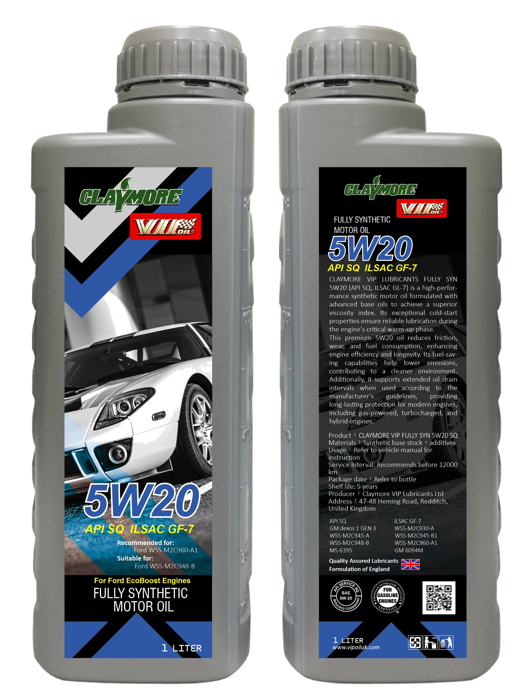 CLAYMORE VIP SAE 5W20 SQ FORD 948B 945A Full Synthetic